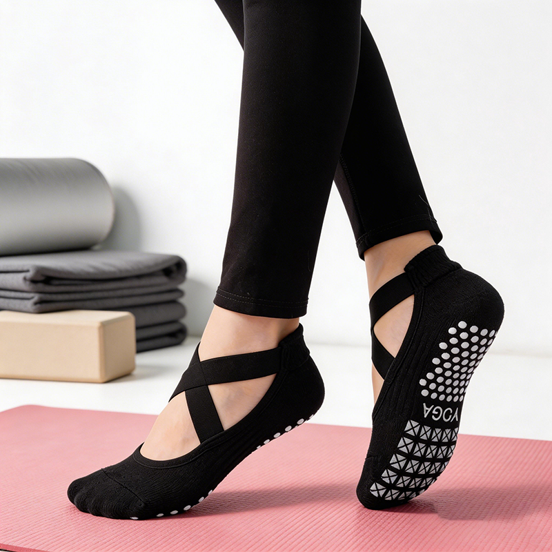 Yoga Fitness Women - Damen Rutschfeste Yoga-Socken Silikon Indoor Baumwolle