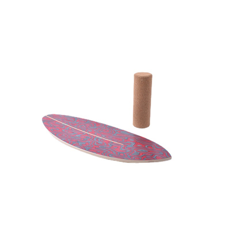 Yoga Fitness Board - Holz-Balance-Trainer mit Rolle für Erwachsene, Yoga-Fitness-Board,
