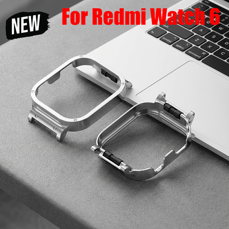 Fitness Tracker Band - Metallrahmen-Gehörschutzschale für Redmi Watch 6, Armbänder,