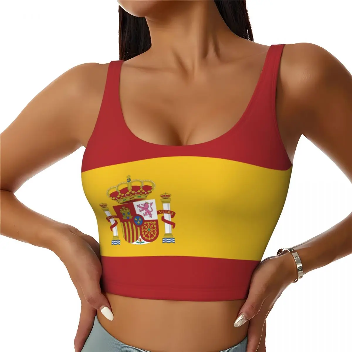Yoga Fitness Women - Spanien Flagge Basic Tops Frauen Samba