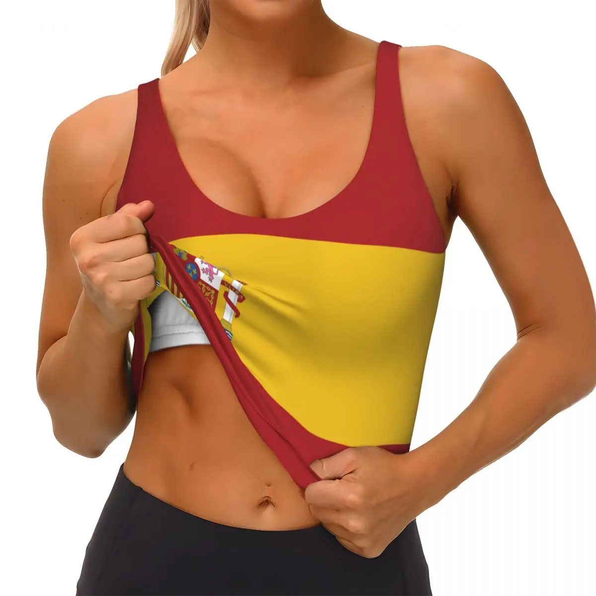Spanien Flagge Basic Tops Frau – Yoga Fitness Women Bewertung und Preis