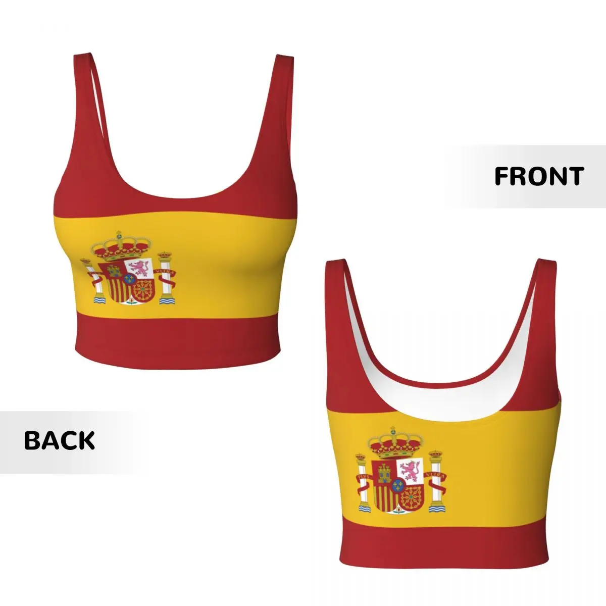 Spanien Flagge Basic Tops Frau – Yoga Fitness Women Bewertung und Preis